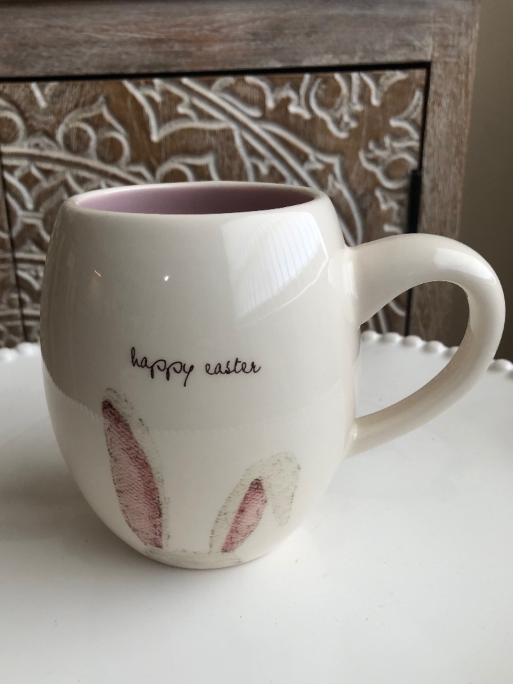 MAGENTA brand large oval coffee mug happy easter ears NEW